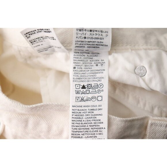 Levi's Women's US25 White Dad Utility Straight Leg Jeans 100% Cotton Cargo Denim - Picture 7 of 10